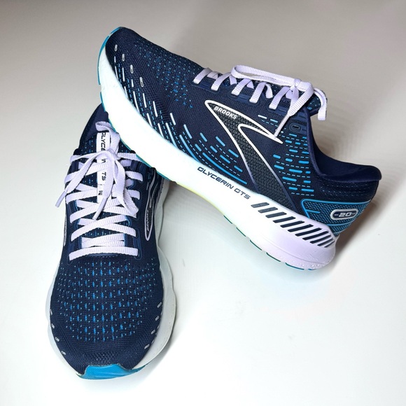 Brooks Women's Glycerin 20 GTS Navy Blue Athletic Running Shoe Size- 10 Wide - Picture 1 of 10